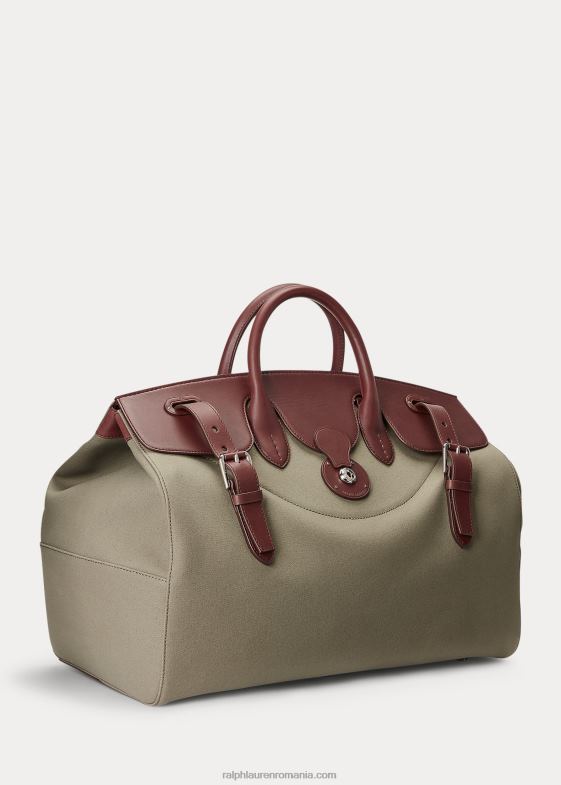 bronzat bărbați Ralph Lauren geantă cooper din pânză cu finisaje din piele 046889015