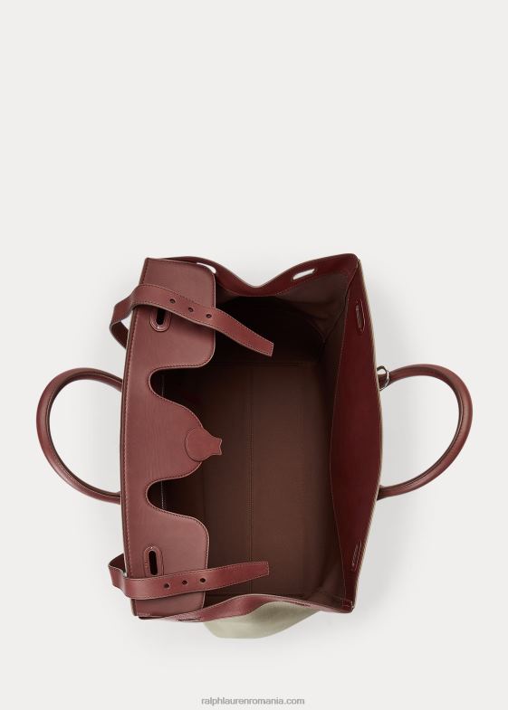 bronzat bărbați Ralph Lauren geantă cooper din pânză cu finisaje din piele 046889015