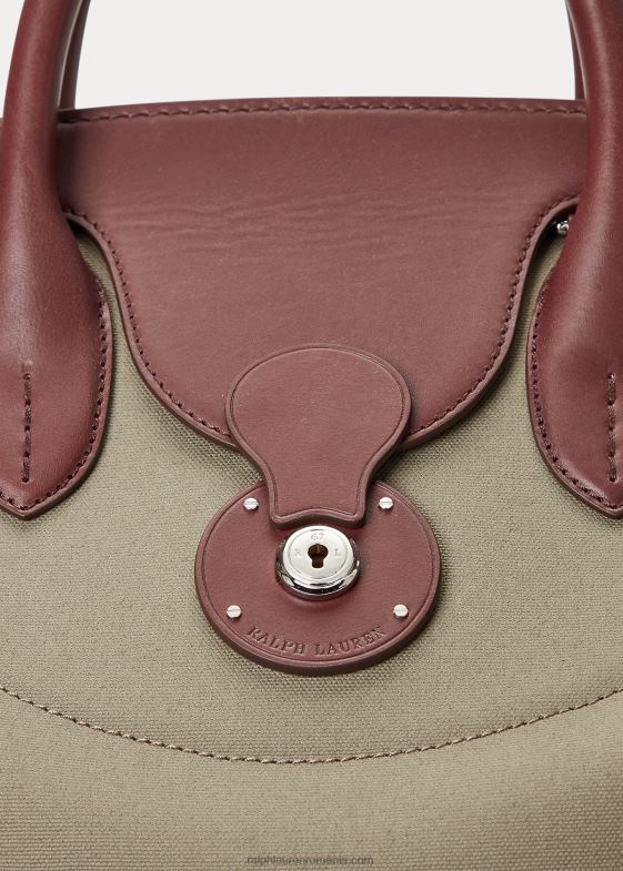 bronzat bărbați Ralph Lauren geantă cooper din pânză cu finisaje din piele 046889015