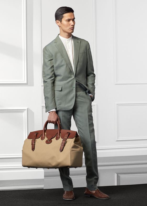 creta bărbați Ralph Lauren geantă cooper din pânză cu finisaje din piele 046888993