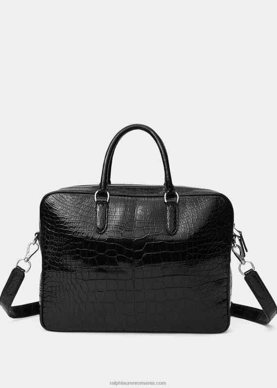 negru bărbați Ralph Lauren geantă de navetiști aligator 046889038