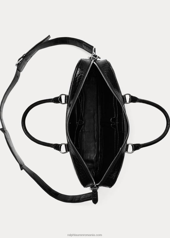 negru bărbați Ralph Lauren geantă de navetiști aligator 046889038