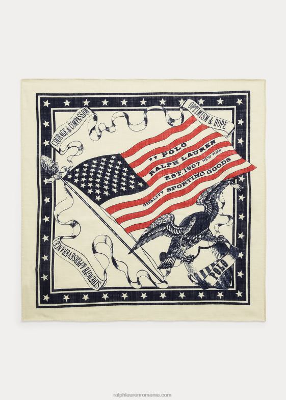 cremă multi bărbați Ralph Lauren bandana din bumbac steag și vultur 046882462
