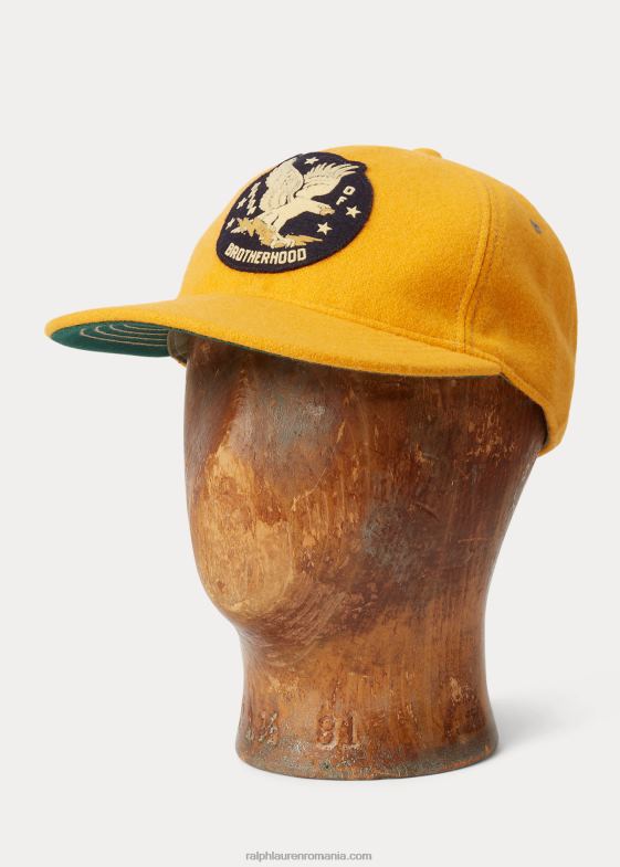 aur bărbați Ralph Lauren șapcă minge din fetru din amestec de lână cu plasture de vultur 046888862