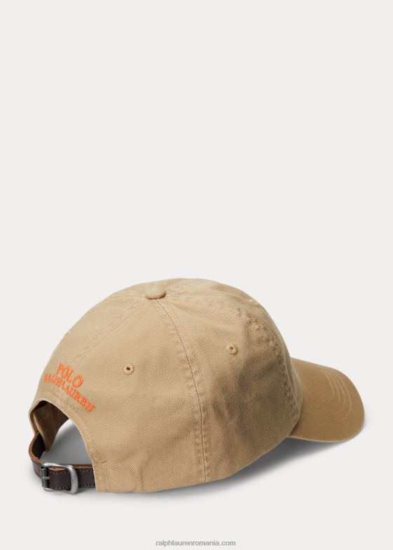 cafe tan bărbați Ralph Lauren șapcă cu minge din twill brodat cu tricou de rugby 046882515