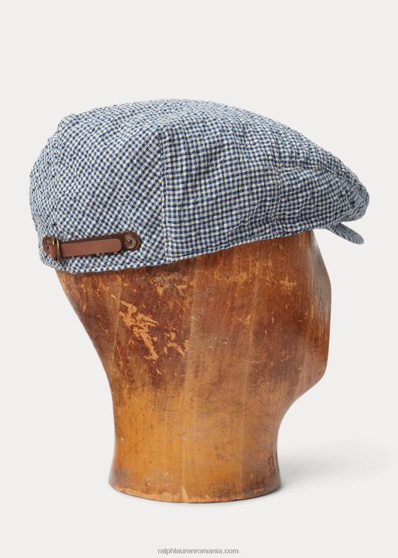 cec albastru bărbați Ralph Lauren șapcă șofer vichy seersucker 046882227