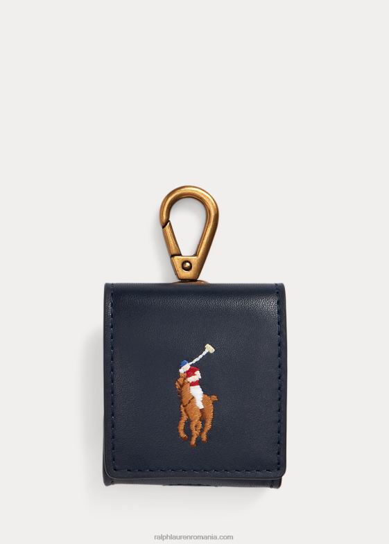 bărbați Ralph Lauren husă airpods din piele de ponei semnătură 046882344