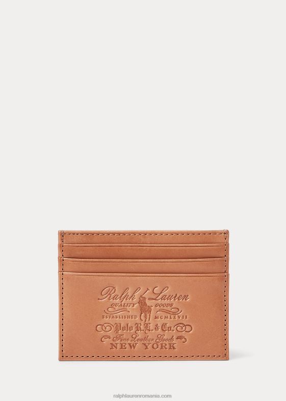 bronzat bărbați Ralph Lauren cutie de carduri de tip heritage full-grain 046882298