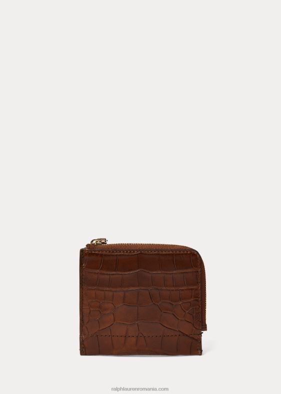 coniac bărbați Ralph Lauren husă pentru carduri cu fermoar din aligator welington 046889003