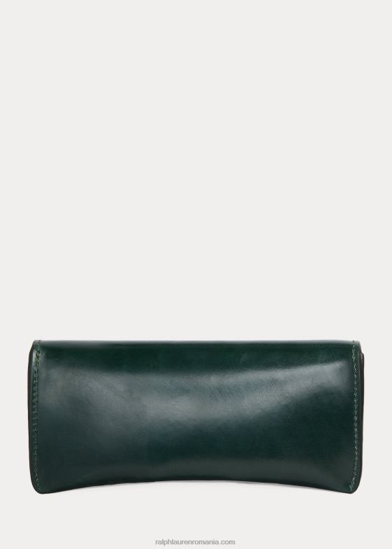 verde de curse britanic bărbați Ralph Lauren husa pentru ochelari din piele de căpăstru 046882477