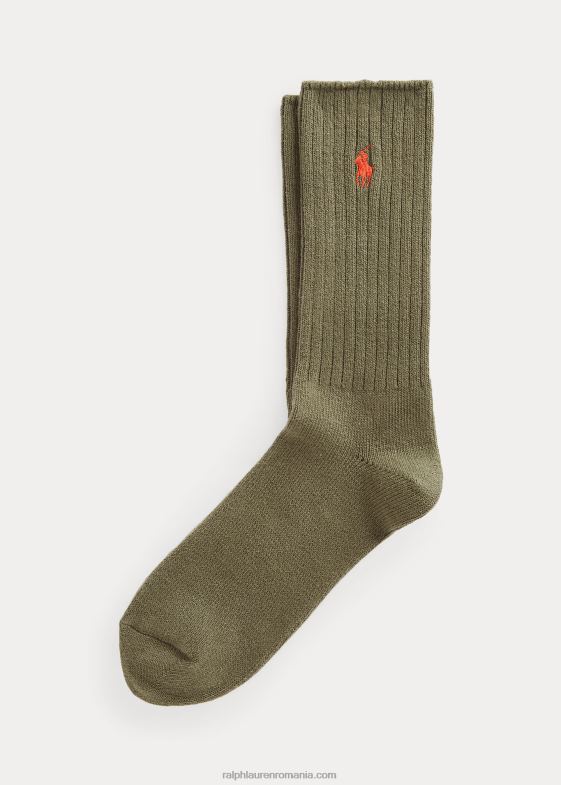 măsline bărbați Ralph Lauren șosete crew din amestec de bumbac 046882600