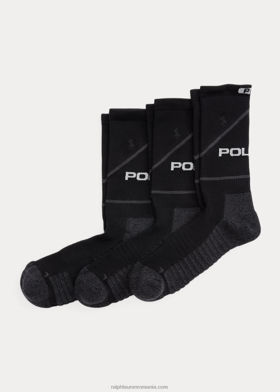 negru bărbați Ralph Lauren șosete echipaj de performanță pachet de 3 046882319
