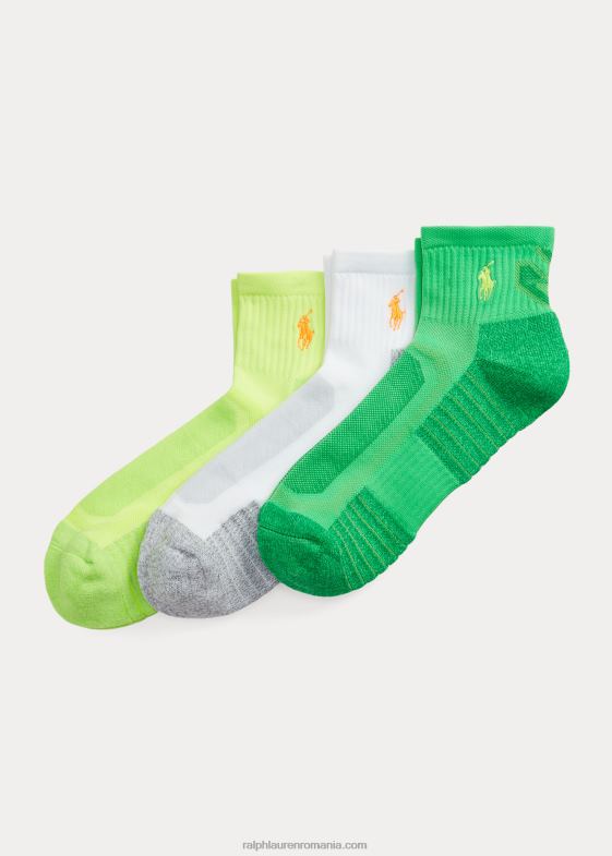 neon bărbați Ralph Lauren Pachet de 3 șosete adventure tech quarter-crew 046882317