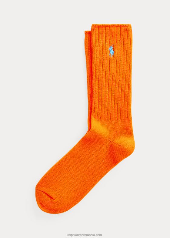 portocaliu profund bărbați Ralph Lauren șosete crew din amestec de bumbac 046882603
