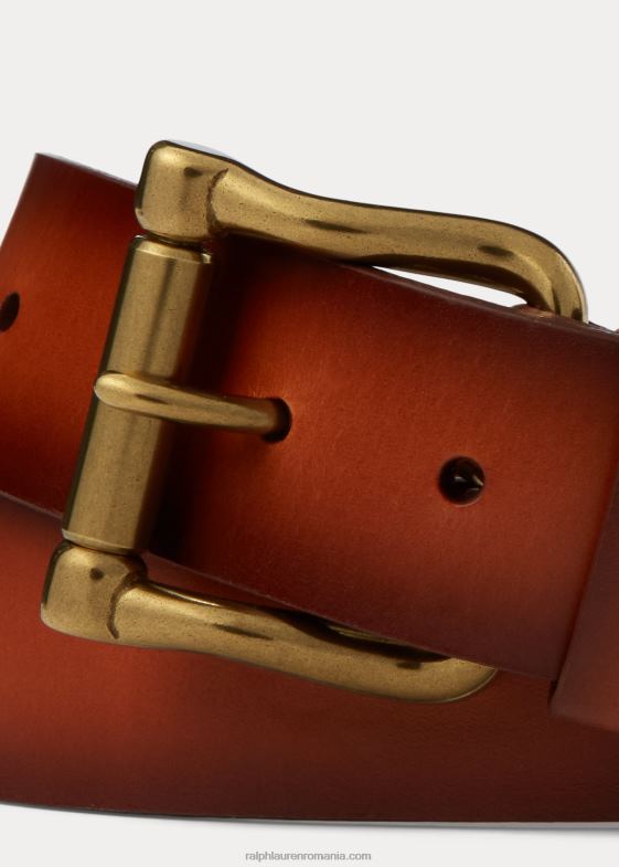 maro vintage bărbați Ralph Lauren centura din piele vachetta 046889036