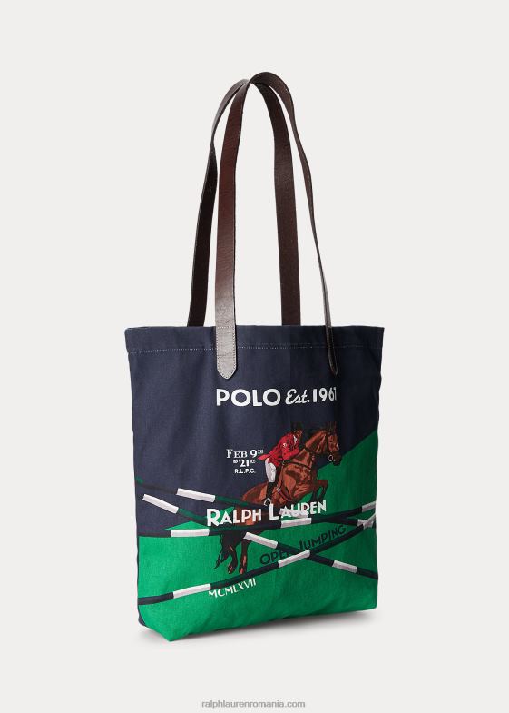 marina newport bărbați Ralph Lauren toc shopper din pânză cu imprimeu ecvestru 046882212