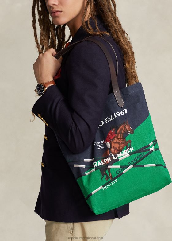 marina newport bărbați Ralph Lauren toc shopper din pânză cu imprimeu ecvestru 046882212