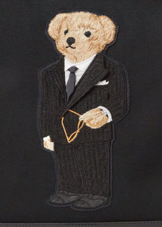 negru bărbați Ralph Lauren geanta polo ursuleț din pânză și piele de vițel 046889014