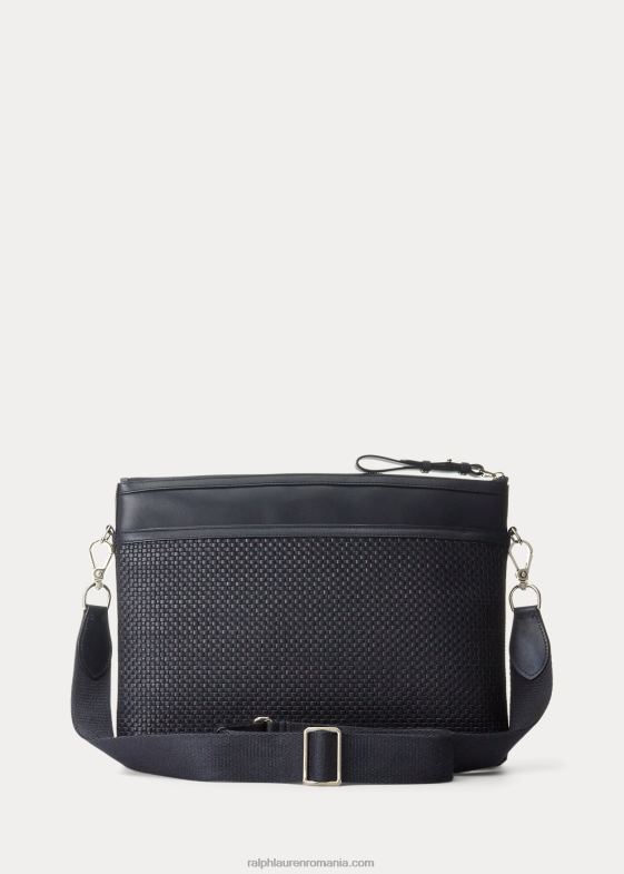 președinte marinei bărbați Ralph Lauren geantă messenger din piele de vițel împletită 046888960