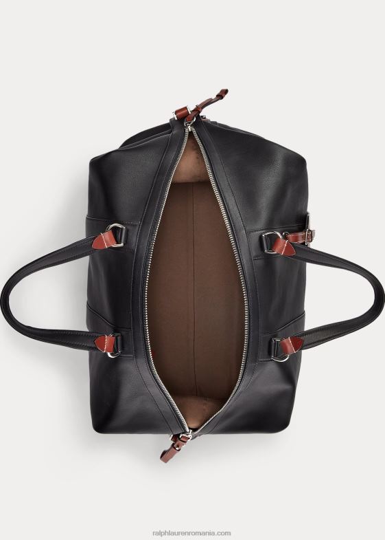 negru bărbați Ralph Lauren duffel darwin din piele de vițel 046889023