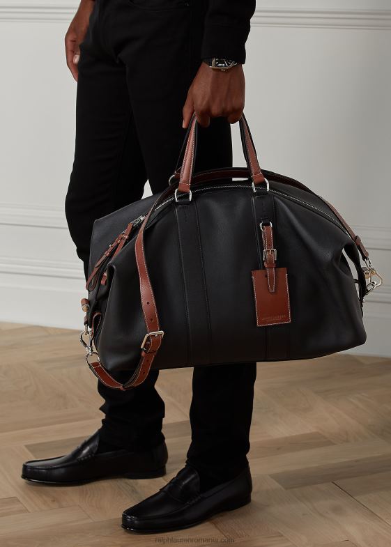 negru bărbați Ralph Lauren duffel darwin din piele de vițel 046889023