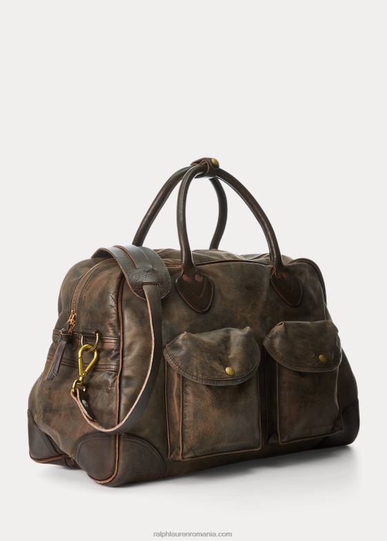 negru peste maro bărbați Ralph Lauren borcană din piele 046885154