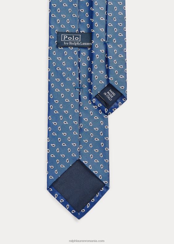 albastru bărbați Ralph Lauren cravată de mătase cu model de pin 046882534