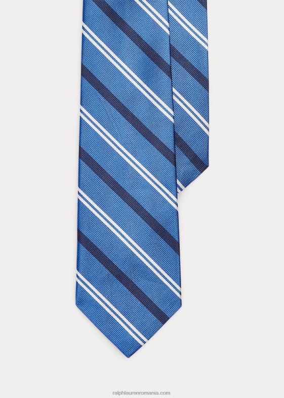 albastru bărbați Ralph Lauren cravată repp de mătase în dungi 046882509