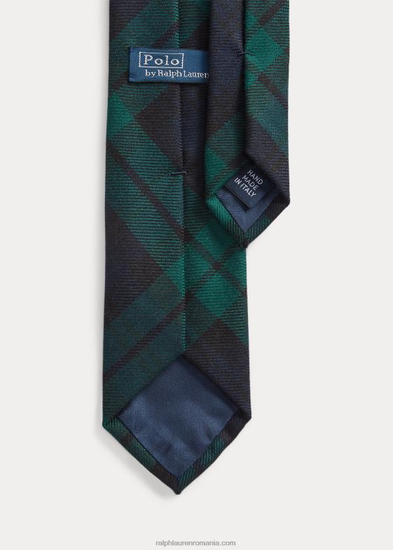 bleumarin/verde bărbați Ralph Lauren cravată din mătase în carouri 046882276