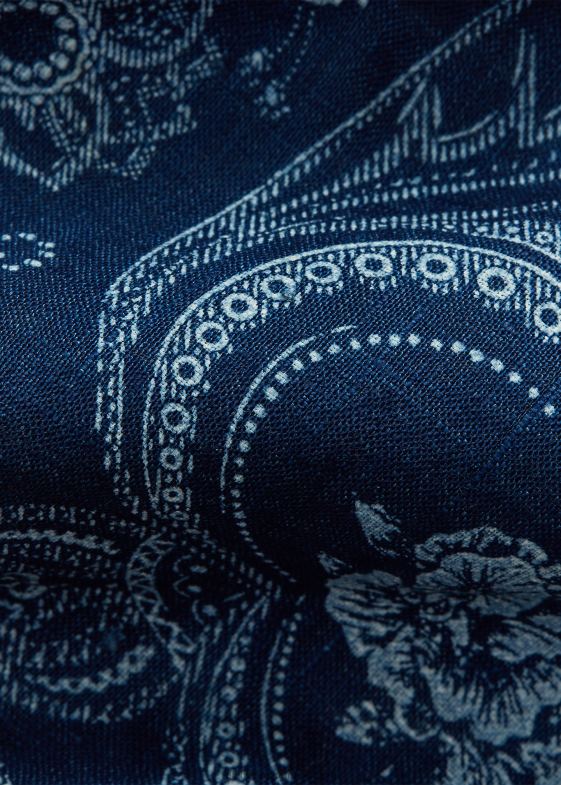 indigo bărbați Ralph Lauren cravata din bumbac imprimat manual 046888823