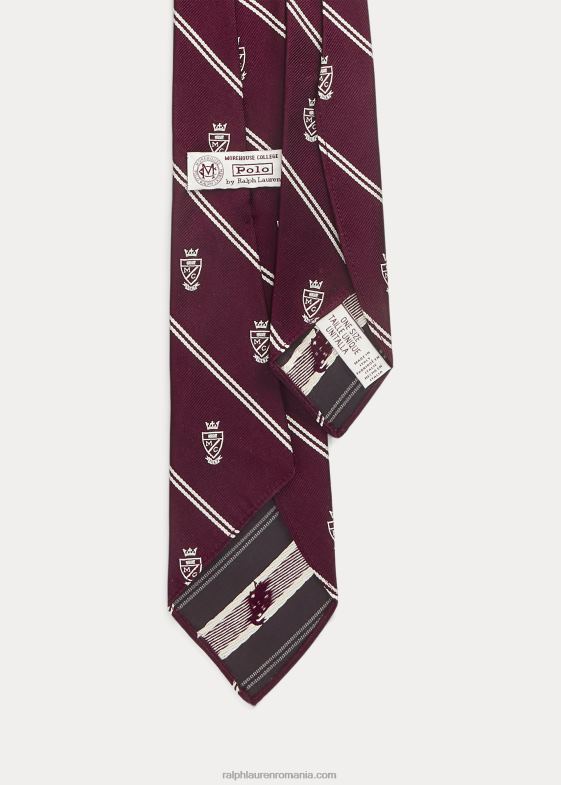 maro/alb bărbați Ralph Lauren cravata club de colectie morehouse 046882634