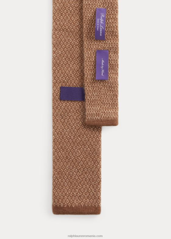 moca/cămilă bărbați Ralph Lauren cravată din cașmir tricot diamant birdseye 046888933