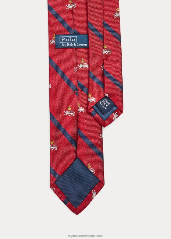 roșu bărbați Ralph Lauren cravată club de mătase în dungi 046882275