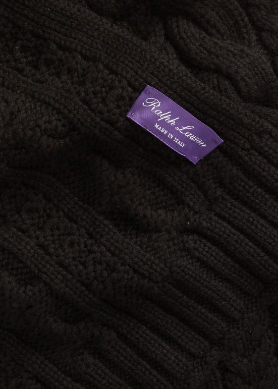 negru bărbați Ralph Lauren eșarfă din cașmir tricot în cablu 046889004