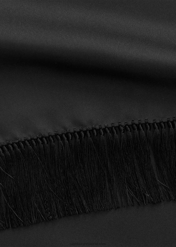 negru bărbați Ralph Lauren eșarfă din twill de mătase cu franjuri 046889021