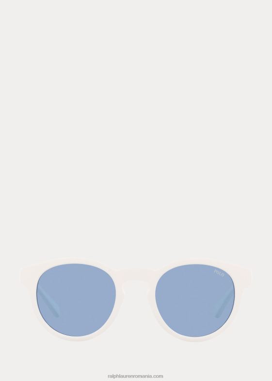 alb strălucitor bărbați Ralph Lauren ochelari de soare panto color shop 046882621