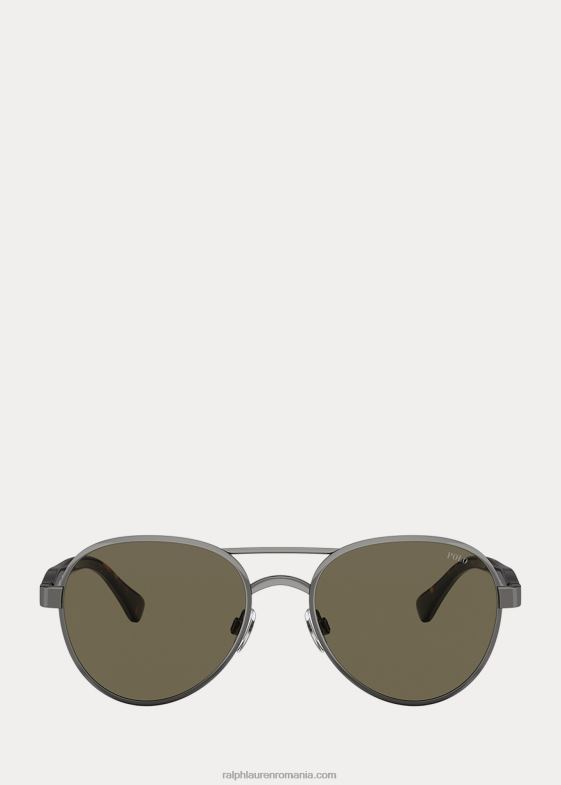 gunmetal întunecat lucios bărbați Ralph Lauren ochelari de soare pilot color shop 046888772