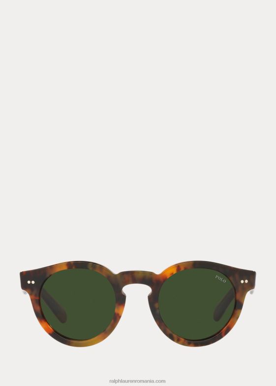 havana lucioasă jerry bărbați Ralph Lauren ochelari de soare panto în carouri 046888757