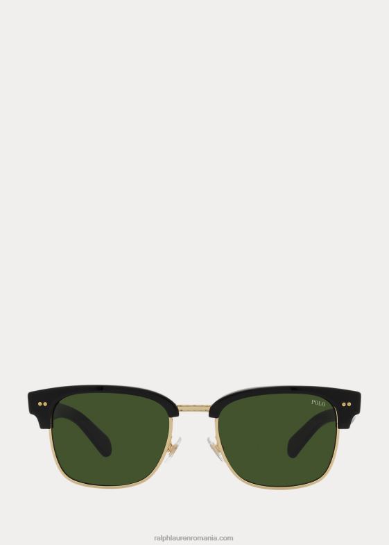 negru strălucitor bărbați Ralph Lauren ochelari de soare pătrați ai academiei 046889060