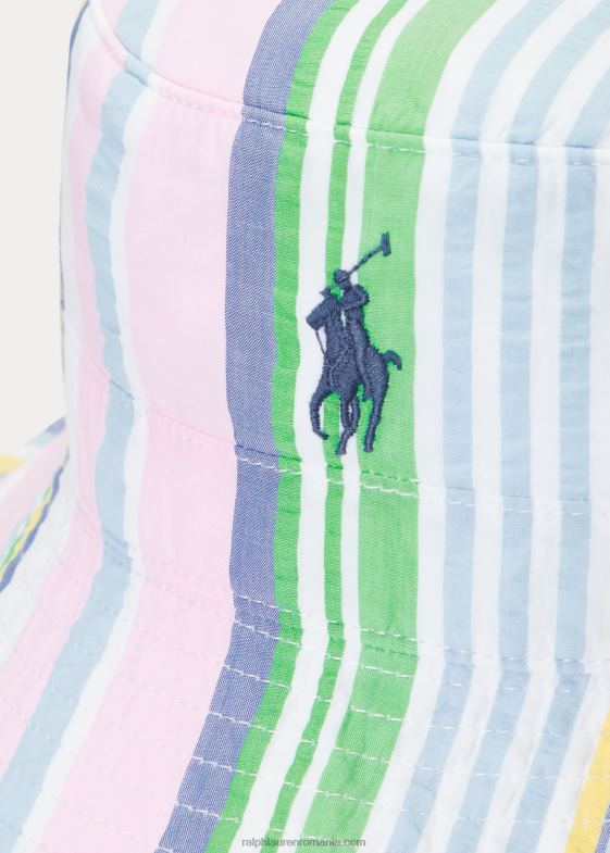 funshirt multi bărbați Ralph Lauren pălărie de tip seersucker în dungi 046882438