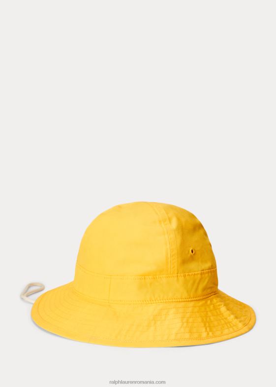 galben mai moale bărbați Ralph Lauren pălărie de găleată din amestec de bumbac cu steag nautic 046882461