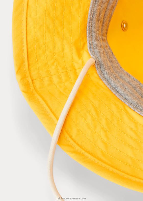 galben mai moale bărbați Ralph Lauren pălărie de găleată din amestec de bumbac cu steag nautic 046882461