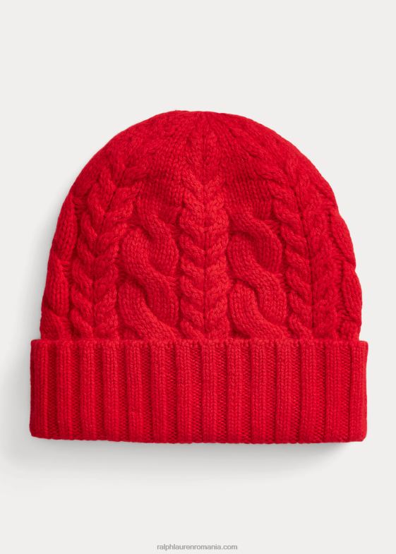 roșu clasic bărbați Ralph Lauren pălărie din cașmir tricot în cablu 046889006