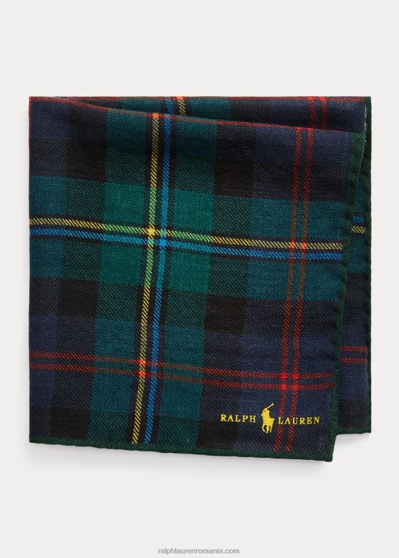 bleumarin/verde multi bărbați Ralph Lauren pătrat de buzunar din lână în carouri 046882279