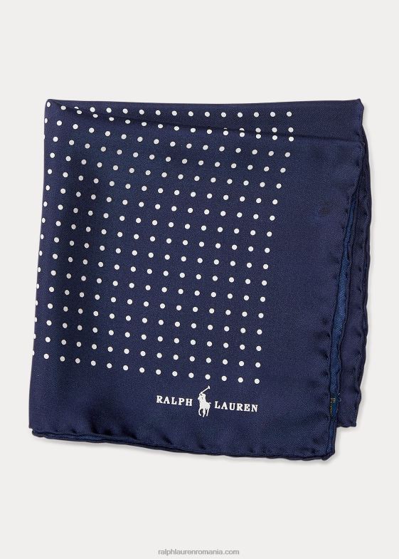 marina bărbați Ralph Lauren pătrat de buzunar din mătase cu buline 046882240