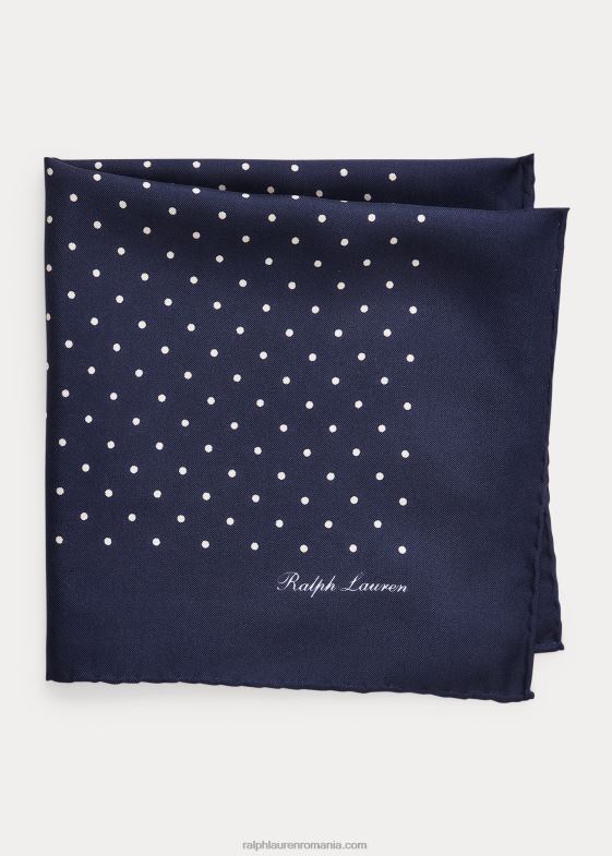 marina bărbați Ralph Lauren pătrat de buzunar foulard de mătase cu buline 046882667