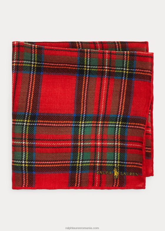 multi roșu bărbați Ralph Lauren pătrat de buzunar din lână în carouri 046882280