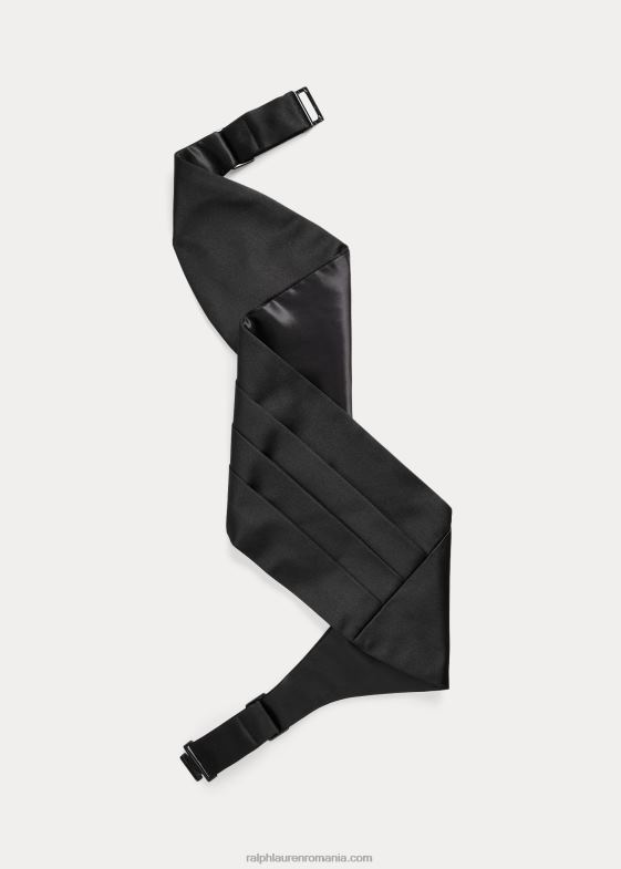 negru bărbați Ralph Lauren cummerbund din satin de mătase 046889025