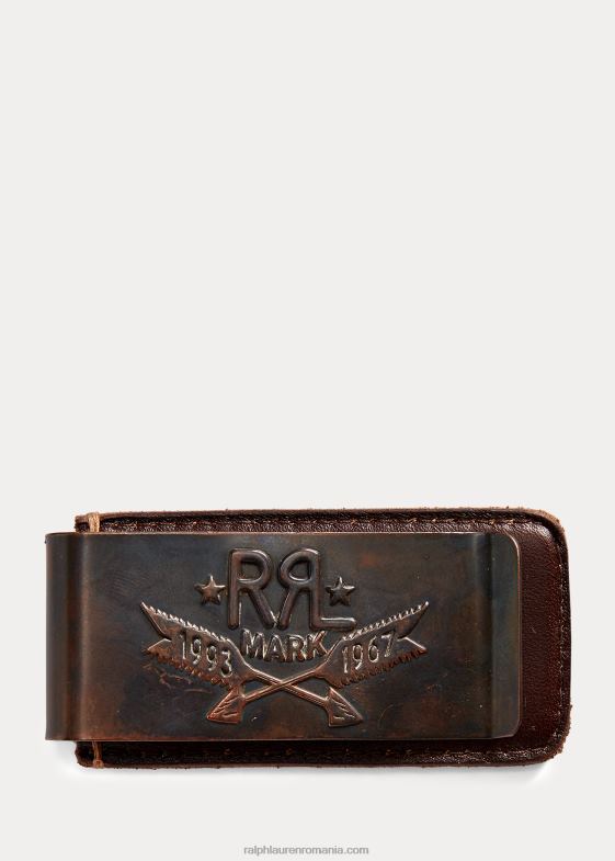 cupru bărbați Ralph Lauren agrafă de bani din piele prelucrată 046888916