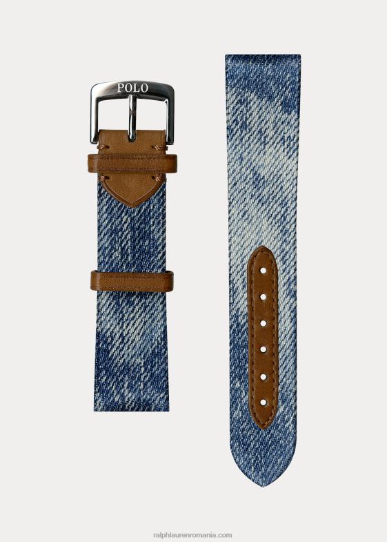albastru denim bărbați Ralph Lauren curea de ceas din denim 046882827